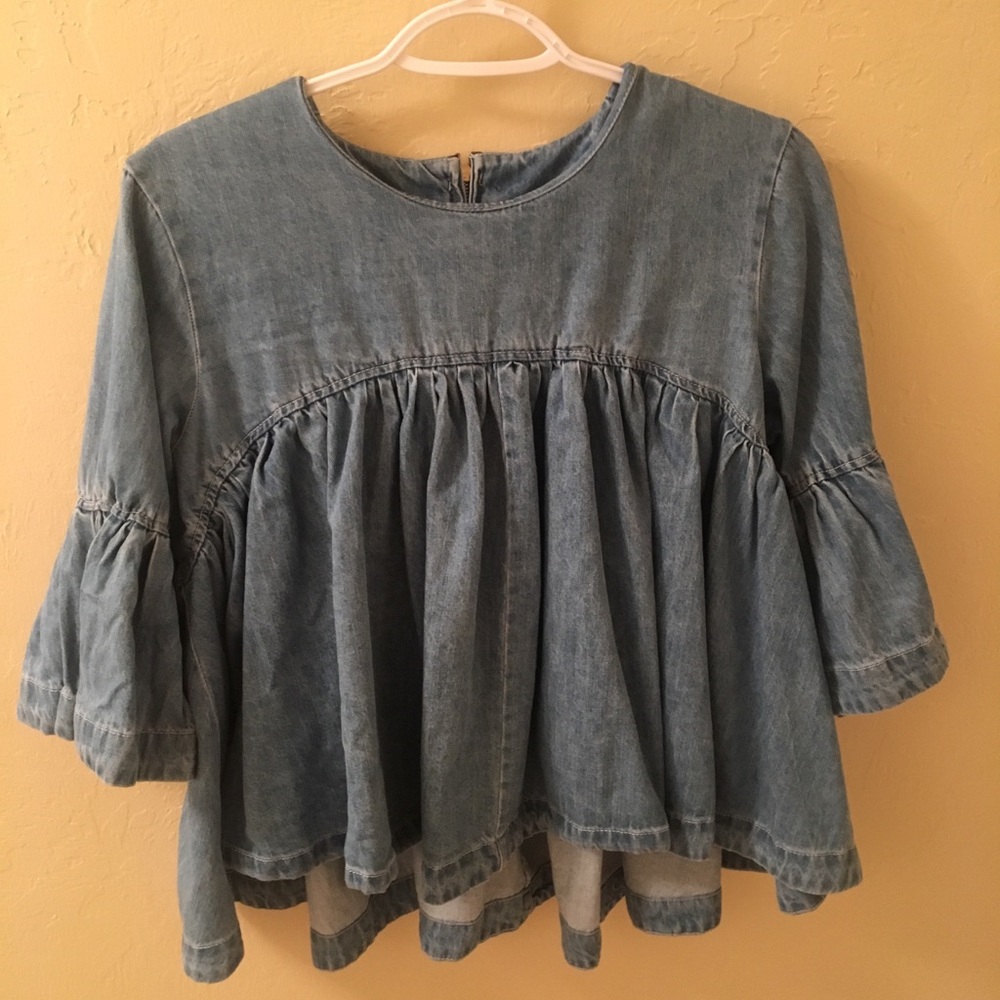Babydoll denim blouse
